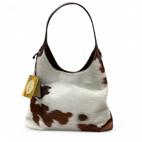 NWT Cavalcanti Cowhide/Calf Hair Leather Hobo Shoulder Bag Viral - Picture 5 of 10